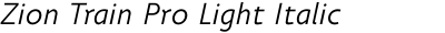 Zion Train Pro Light Italic